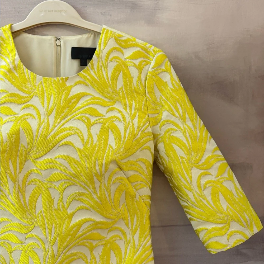 INTERMIX Yellow Clarke Jacquard Shift Dress - Picture 4 of 11